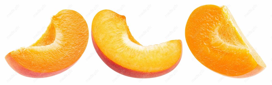 عکس با کیفیت زردآلو جدا شده در پس زمینه سفید MJ005729