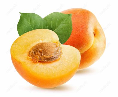 عکس با کیفیت زردآلو جدا شده در پس زمینه سفید MJ005730