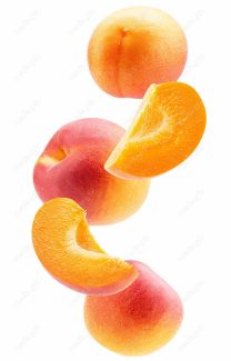 عکس با کیفیت زردآلو جدا شده در پس زمینه سفید MJ005732