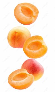 عکس با کیفیت زردآلو جدا شده در پس زمینه سفید MJ005733