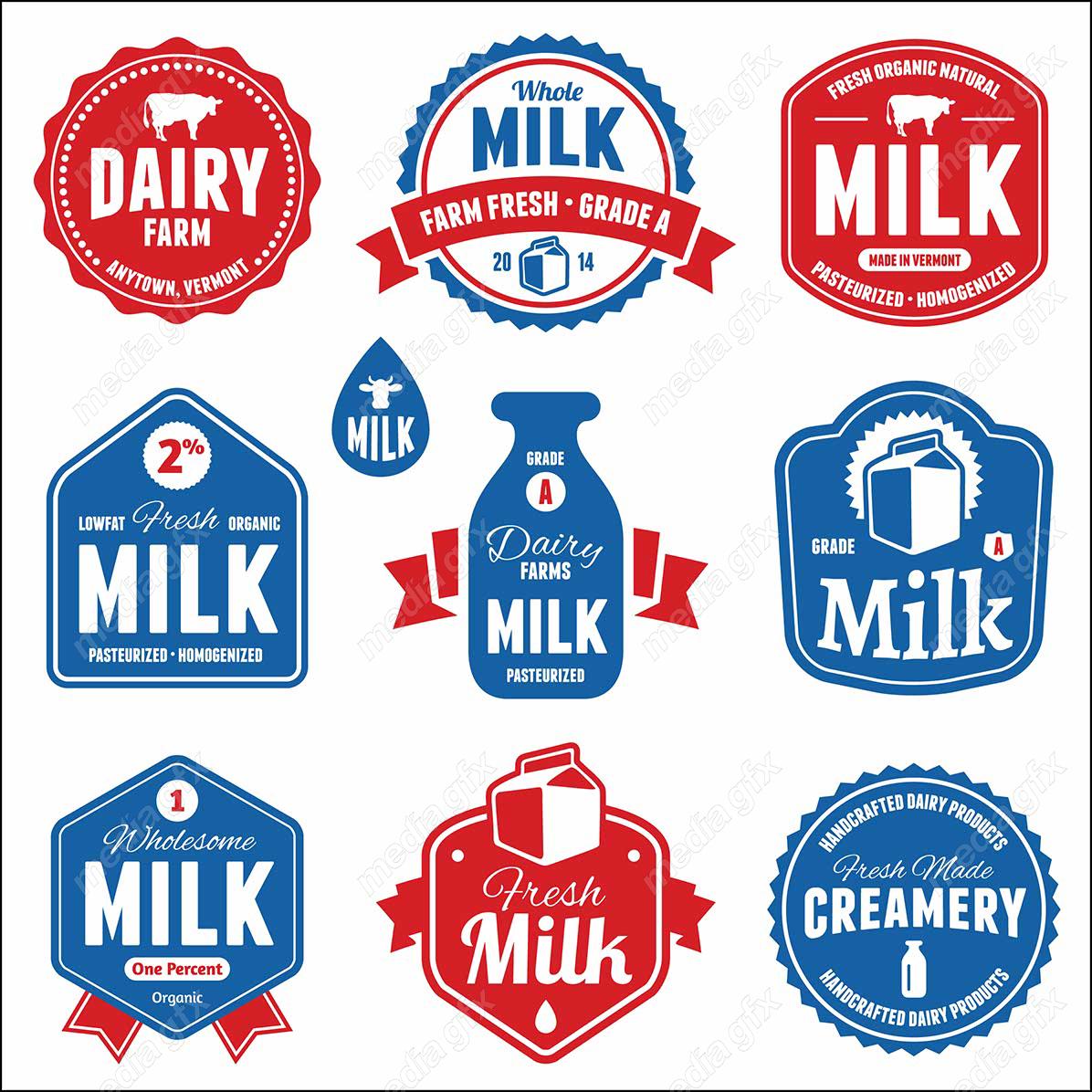 وکتور طرح لوگوی شیر پاستوریزه MV005799