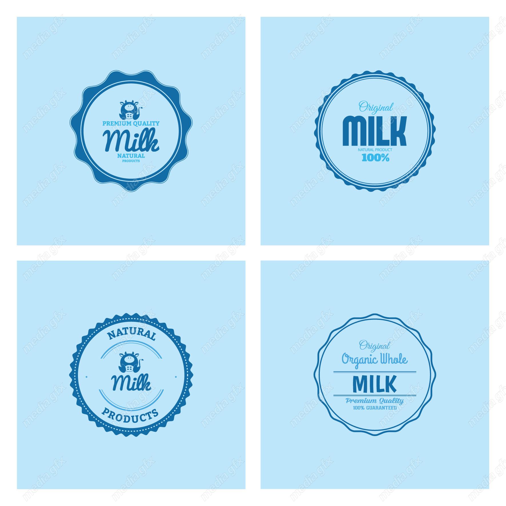 وکتور طرح لوگوی شیر پاستوریزه بسته بندی MV005809