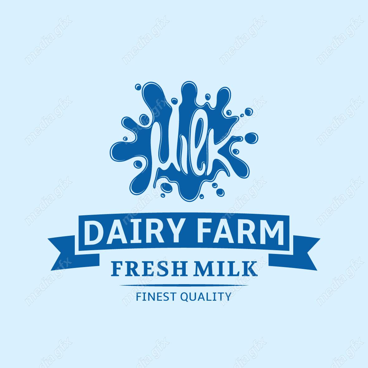 وکتور طرح لوگوی شیر پاستوریزه بسته بندی MV005815