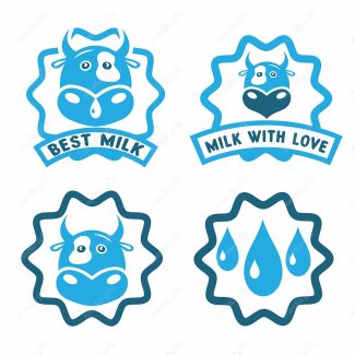 وکتور طرح لوگوی شیر گاو بسته بندی MV005817