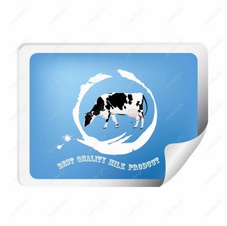 وکتور طرح لوگوی شیر گاو بسته بندی MV005819