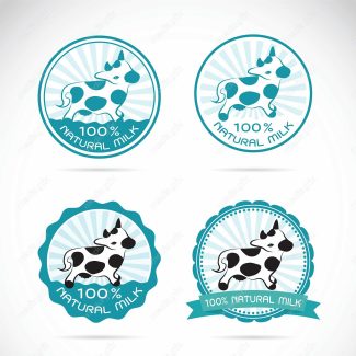 وکتور طرح لوگوی شیر گاو بسته بندی MV005821