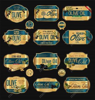 وکتور طرح لیبل و برچسب زیتون MV005827