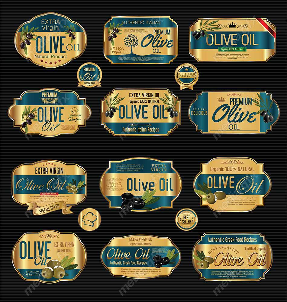 وکتور طرح لیبل و برچسب زیتون MV005827