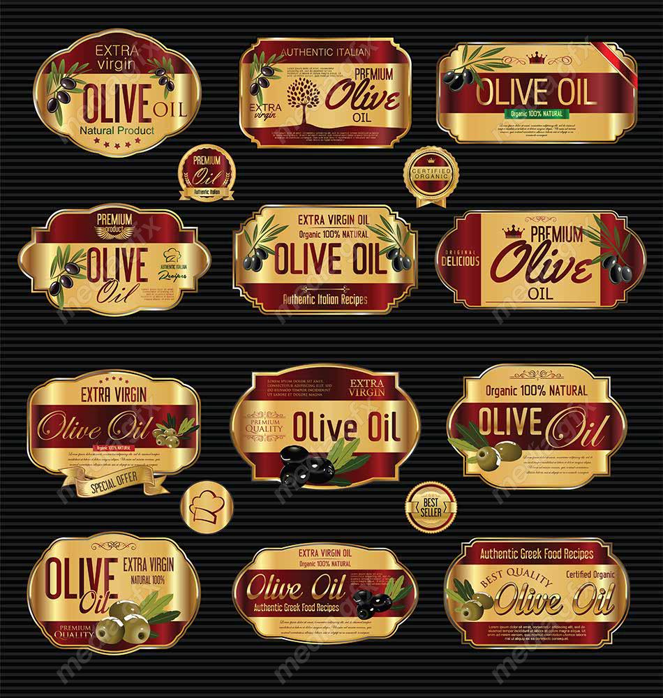 وکتور طرح لیبل و برچسب زیتون MV005832