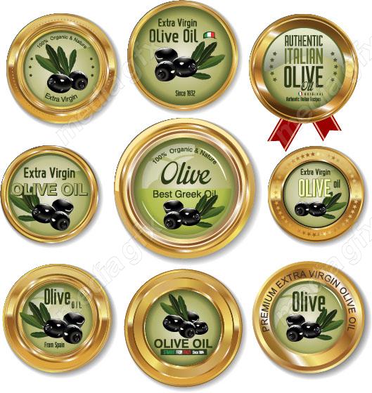 وکتور طرح لیبل و برچسب زیتون MV005834