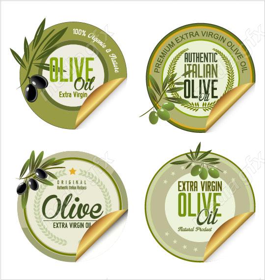 وکتور طرح لیبل و برچسب زیتون MV005836