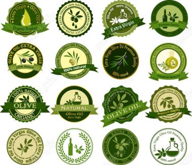 وکتور طرح لیبل و برچسب زیتون MV005837