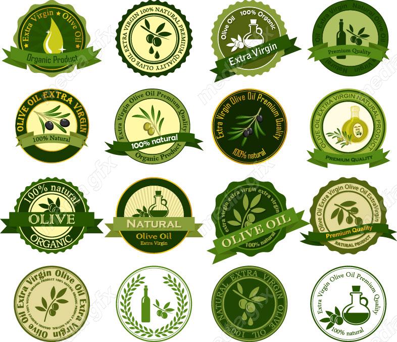 وکتور طرح لیبل و برچسب زیتون MV005837