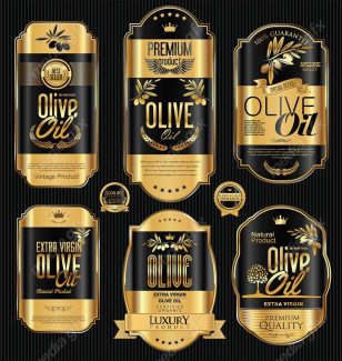 وکتور طرح لیبل و برچسب زیتون MV005838