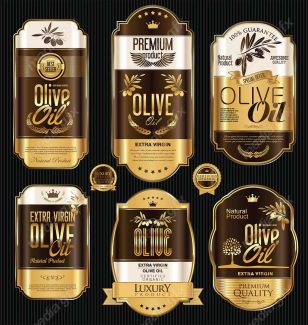 وکتور طرح لیبل و برچسب زیتون MV005846
