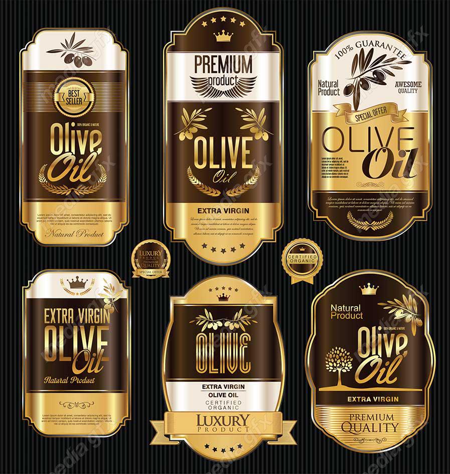 وکتور طرح لیبل و برچسب زیتون MV005846