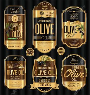 وکتور طرح لیبل و برچسب زیتون MV005848