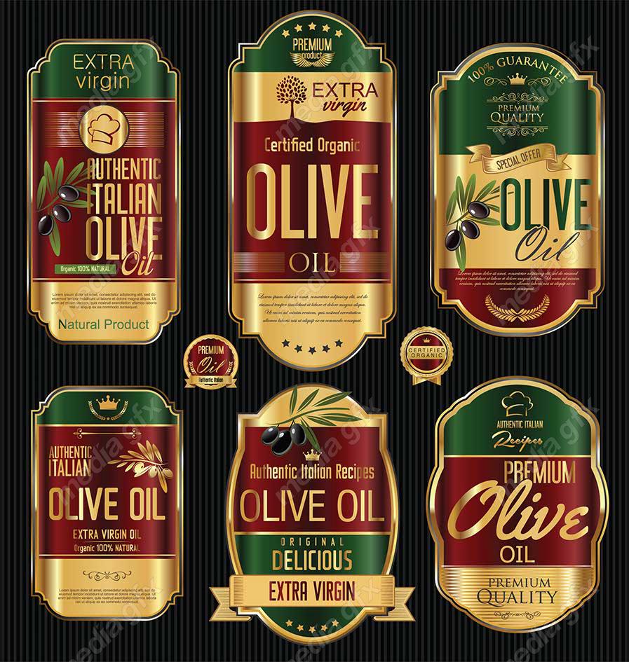 وکتور طرح لیبل و برچسب زیتون MV005849