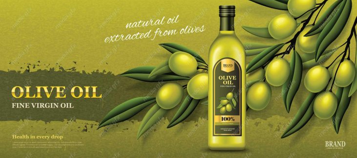 وکتور طرح پوستر و بنر روغن زیتون شیشه ای MV005921