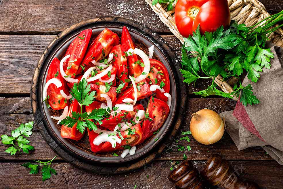 عکس با کیفیت سالاد گوجه فرنگی  MJ005981