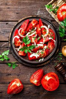 عکس با کیفیت سالاد گوجه فرنگی  MJ005982