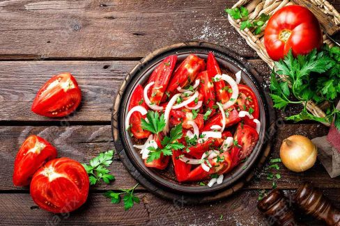 عکس با کیفیت سالاد گوجه فرنگی  MJ005983