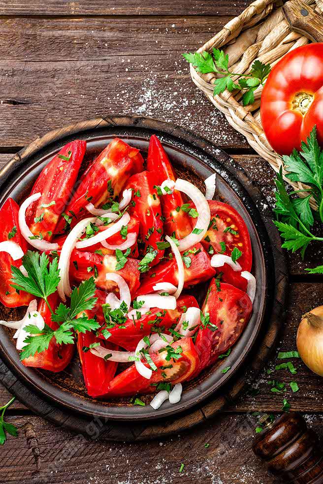 عکس با کیفیت سالاد گوجه فرنگی  MJ005984