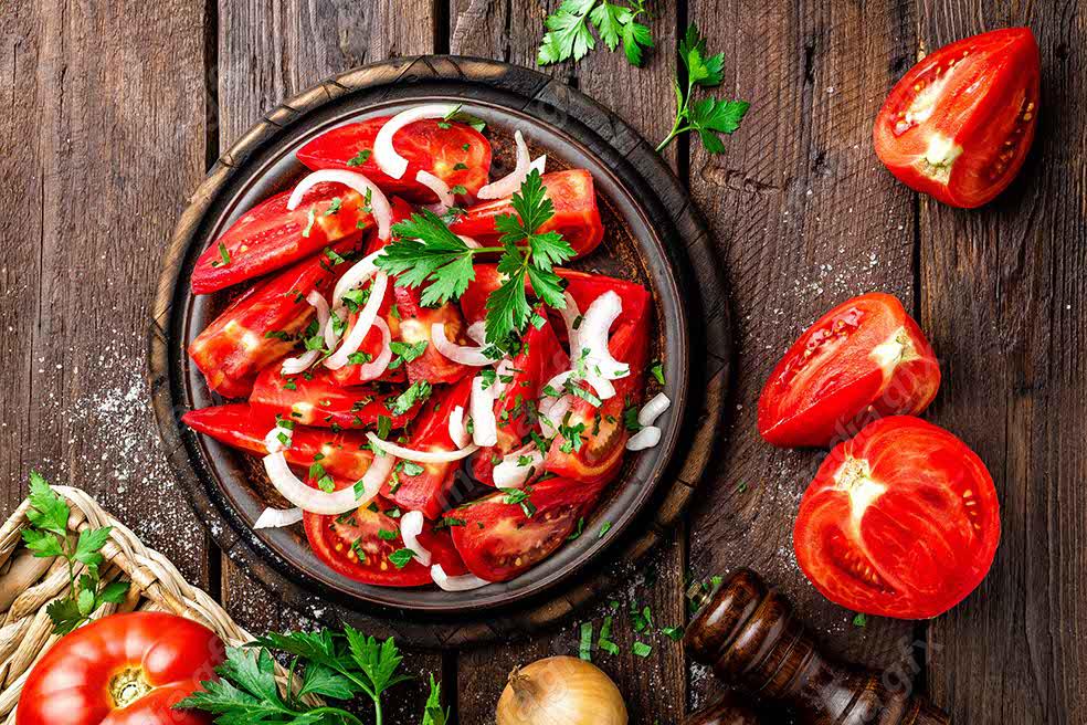 عکس با کیفیت سالاد گوجه فرنگی  MJ005985