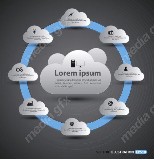 دانلود رایگان وکتور آیکون رایانش ابری MV006125
