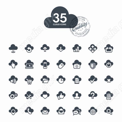 دانلود رایگان وکتور آیکون رایانش ابری MV006126