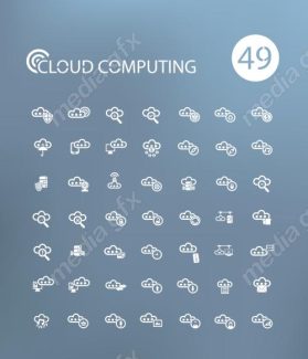 دانلود رایگان وکتور آیکون رایانش ابری MV006130