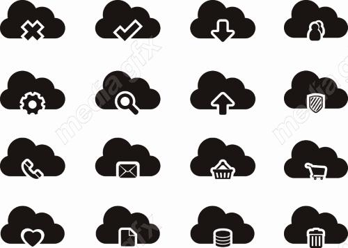 دانلود رایگان وکتور آیکون رایانش ابری MV006136