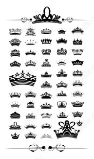 وکتور آیکن تاج سیاه سفید MV006139