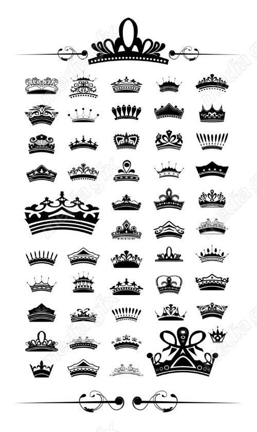 وکتور آیکن تاج سیاه سفید MV006139