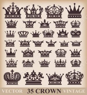 وکتور آیکن تاج سیاه سفید MV006141