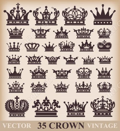 وکتور آیکن تاج سیاه سفید MV006141