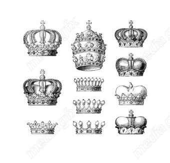 وکتور آیکن تاج سیاه سفید MV006143