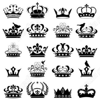 وکتور آیکن تاج سیاه سفید MV006144