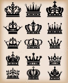 وکتور آیکن تاج سیاه سفید MV006145