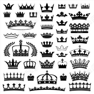 وکتور آیکن تاج سیاه سفید MV006146