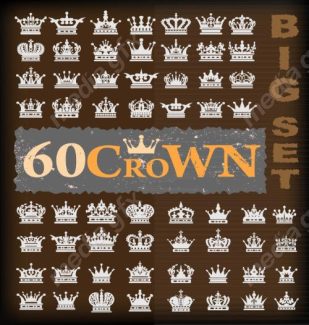 وکتور آیکن تاج سیاه سفید MV006148