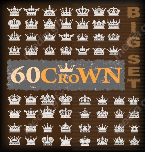 وکتور آیکن تاج سیاه سفید MV006148