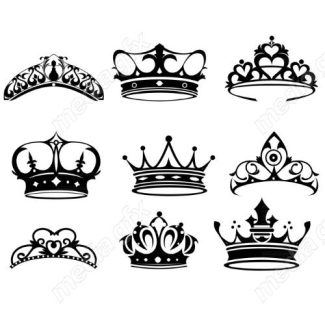 وکتور آیکن تاج سیاه سفید MV006152