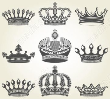 وکتور آیکن تاج سیاه سفید MV006153