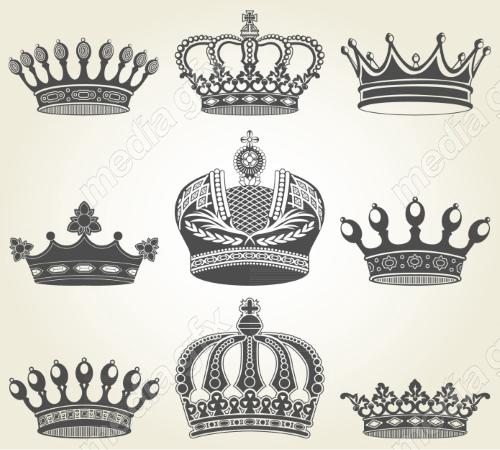 وکتور آیکن تاج سیاه سفید MV006153