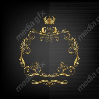 وکتور آیکن تاج های طلایی در پس زمینه مشکی MV006160