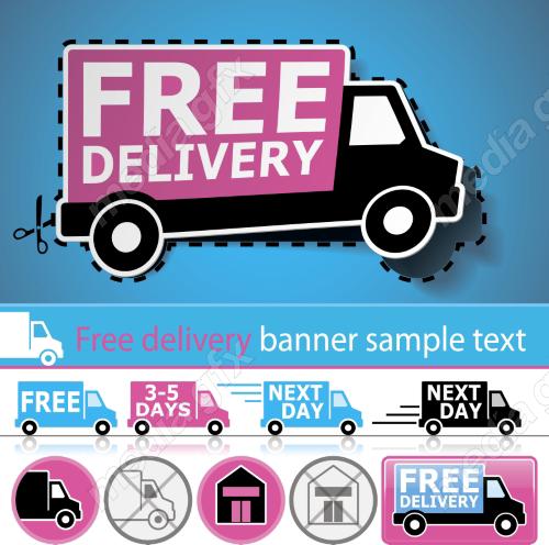 وکتور لوگو تحویل کالا و آیکون لجستیک MV006163