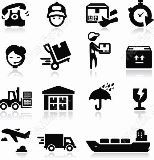 وکتور لوگو تحویل کالا و آیکون لجستیک MV006165