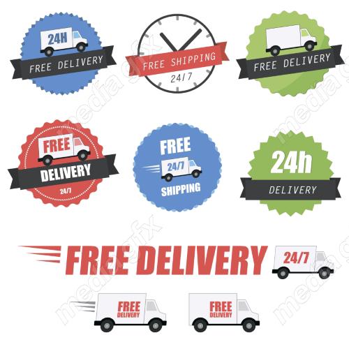 وکتور لوگو تحویل کالا و آیکون لجستیک MV006172