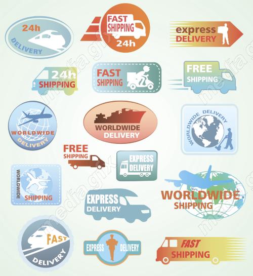 وکتور لوگو تحویل کالا و آیکون لجستیک MV006180